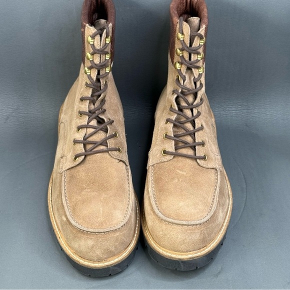 Shoe The Bear STB-Cube Apron Khaki Suede Leather Boots Size 12 (45) - Picture 2 of 8